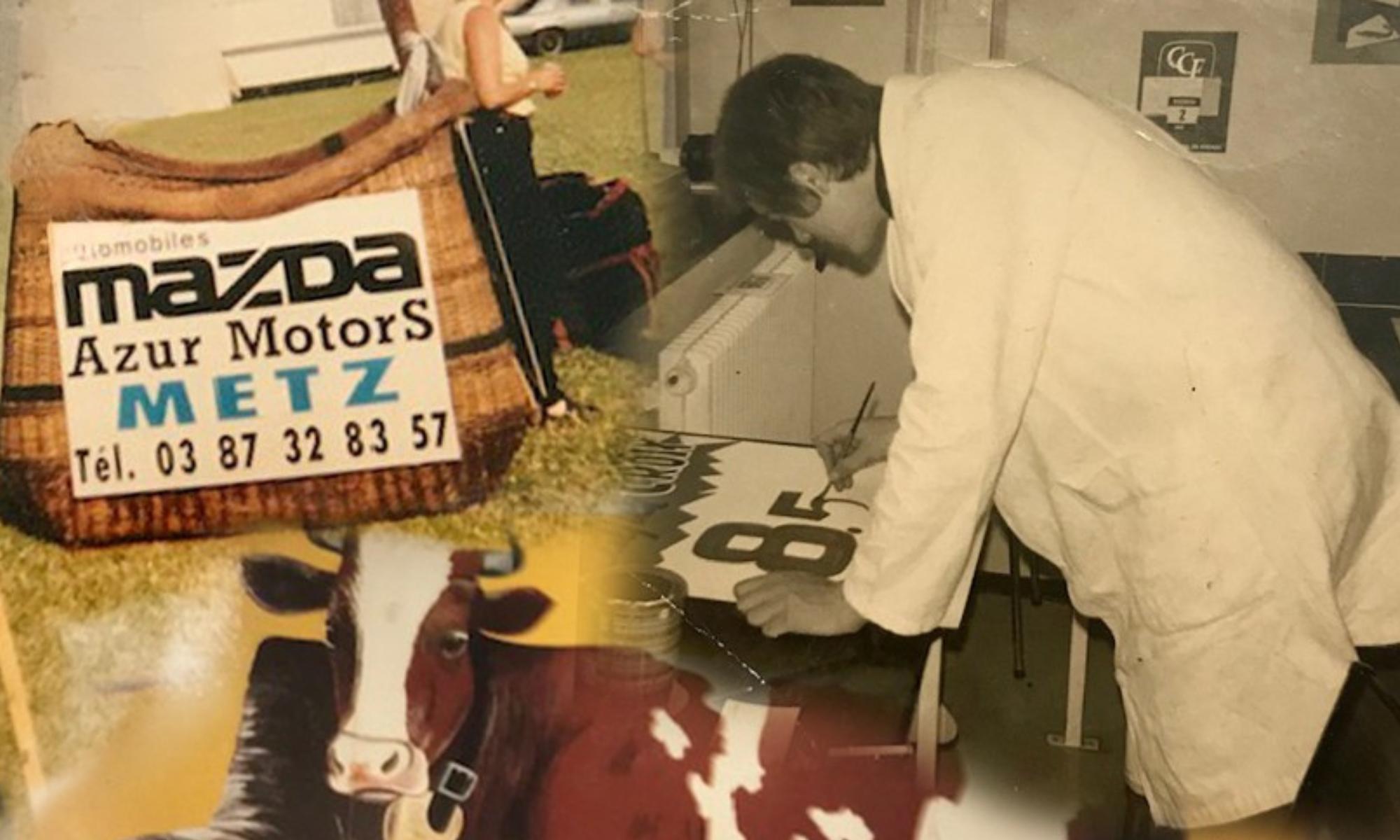 Photo historique Bernard Polis, fondateur de Polis Enseignes, Pub Polis